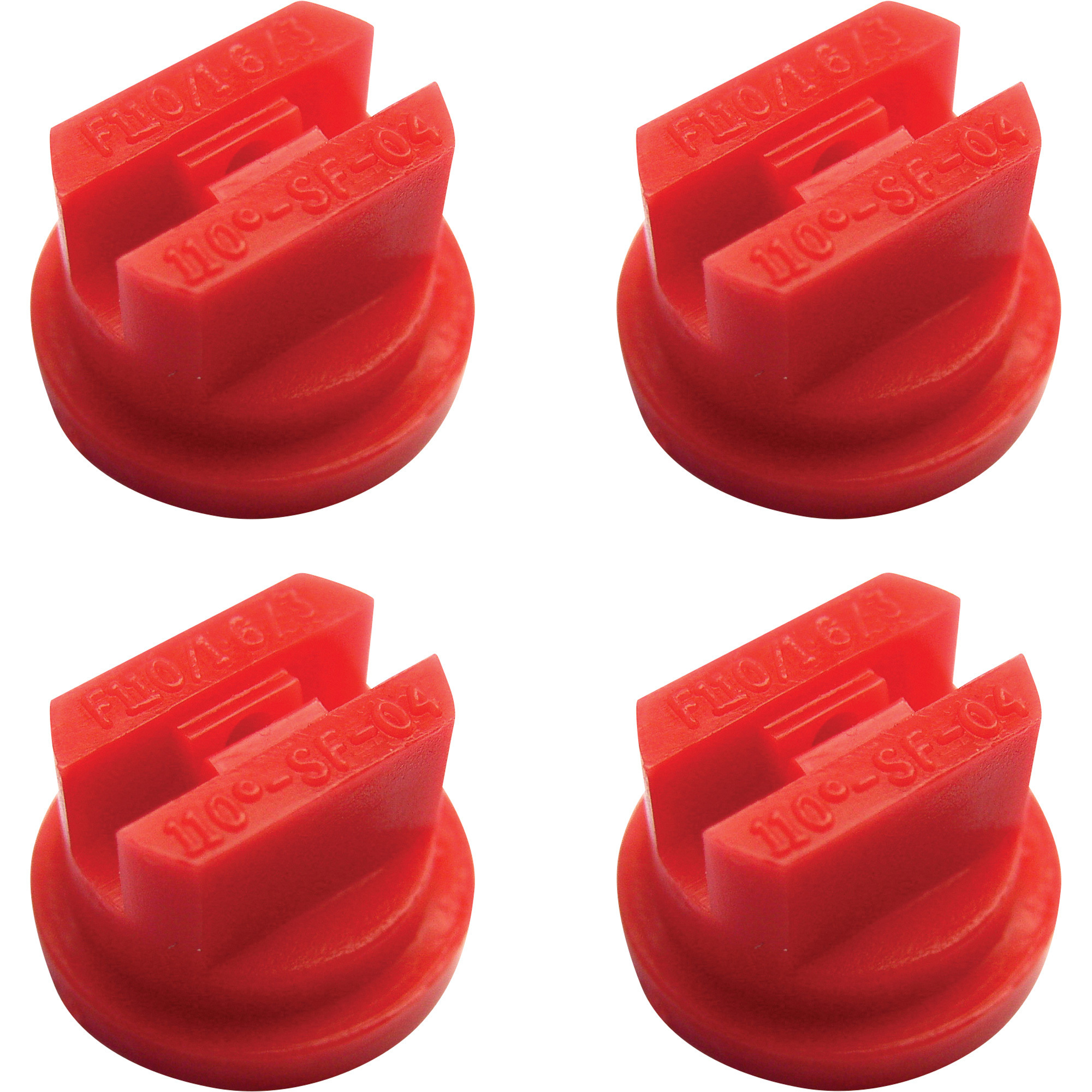 Valley Industries Flat Fan Spray Tip Nozzles - 4-Pack, 80° Angle, Red, Model# 90.080.004-CSK
